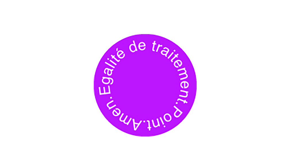 Slogan &quot;Egalité de traitement.Point.Amen.&quot; / ©Femmes protestantes en Suisse (FEPS)